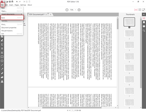 Save the PDF after pages rotation